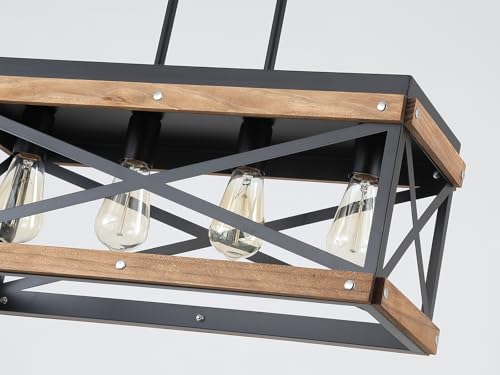 Rustic Farmhouse Wood Kitchen Island Lighting
