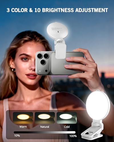 3 Color Soft Selfie Light Phone Light with Clip