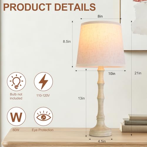 Lamps Set of 2 Modern Farmhouse Table Lamp Bedside Reading Lamps Living Room End Tables Set Lamps for Night Stands Bedroom Night Lamp (2 Count)