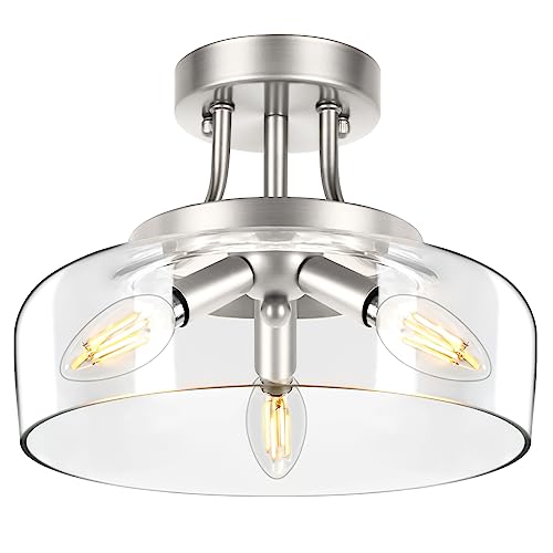 3 Light Semi Flush Mount Light Fixture