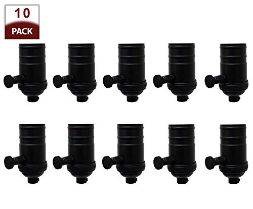 Vintage Turn Knob Dimmer Lamp Socket for Incandescent LED Bulbs (10 Count)