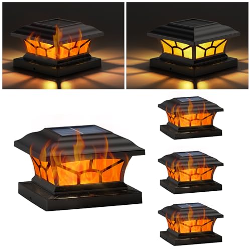 4 Pack Solar Post Cap Lights Outdoor