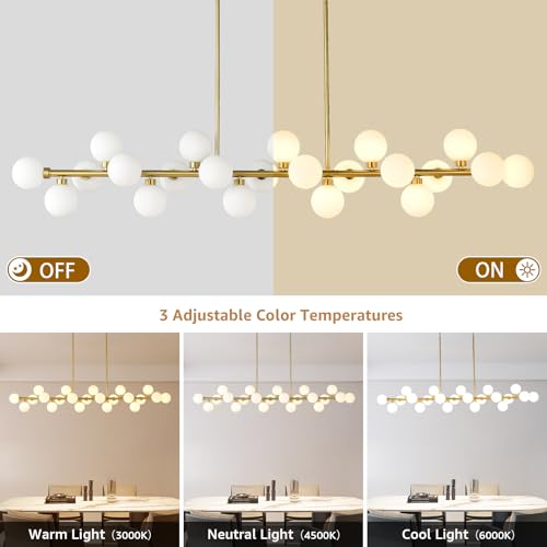 75" L Linear Chandeliers Over Table 22