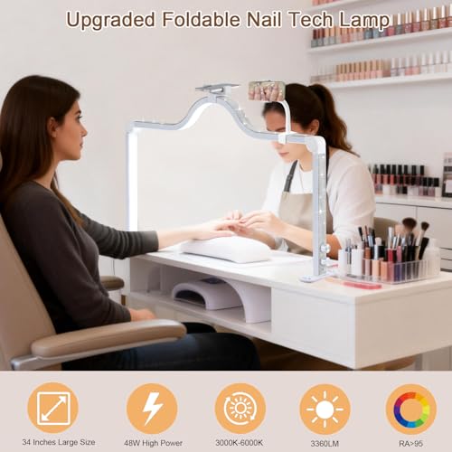 Nail Lamp with Dual Phone Holder