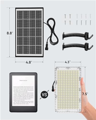 Solar Lights Outdoor 299 LED 1000 Lumens Bright Solar Black 2 Pack (2 Count)