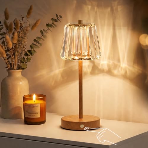 13" Small Crystal Cordless Table Lamp