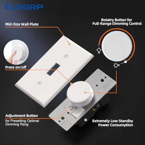 Digital Rotating Dimmer Switch for Dimmable LED (10 Count)