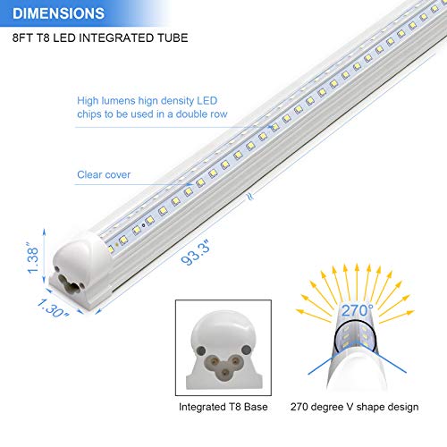 10 Pack 8ft LED Shop Light Fixture (10 Count)