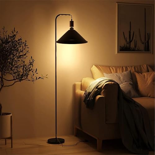 11.8" Matte Black Industrial Farmhouse Metal Lamp Shade with a E26 Light Socket Extender Replacement