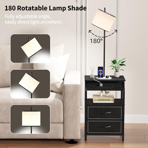 End Table with Floor Lamp