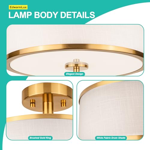 3 Light Semi Flush Mount Ceiling Light Fixture