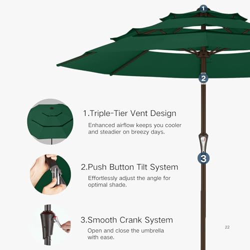 9ft 3 Tier Patio Umbrella