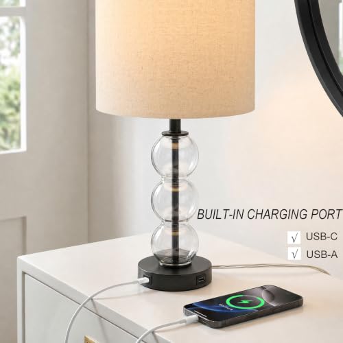 25" Glass Table Lamps Set of 2 (2 Count)