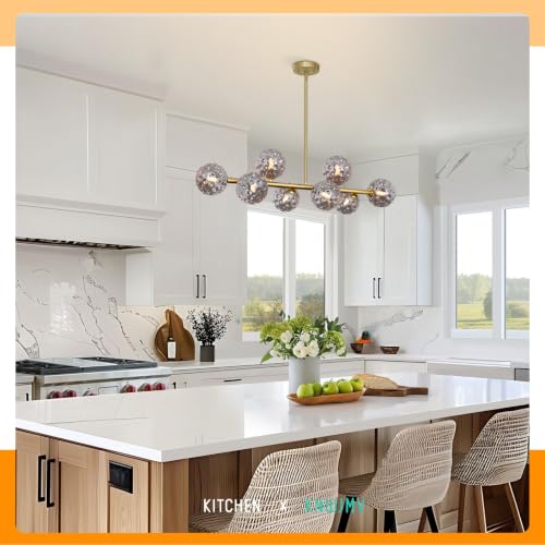 Gold Chandelier Linear Globe Dining Room Light Fixture Long Island Light