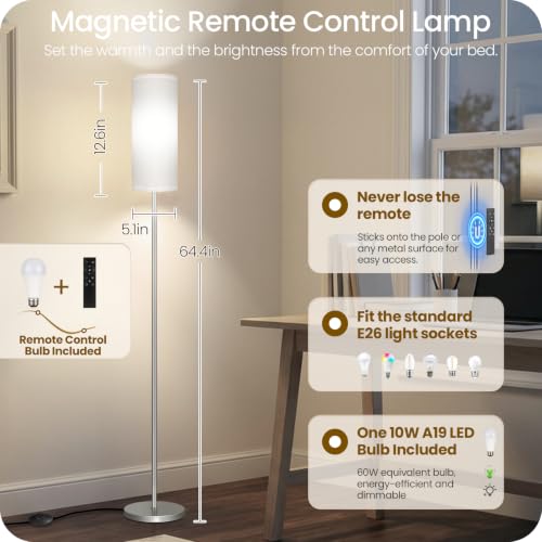 Dimmable Floor Lamps for Living Room with Remote and Foot Switch