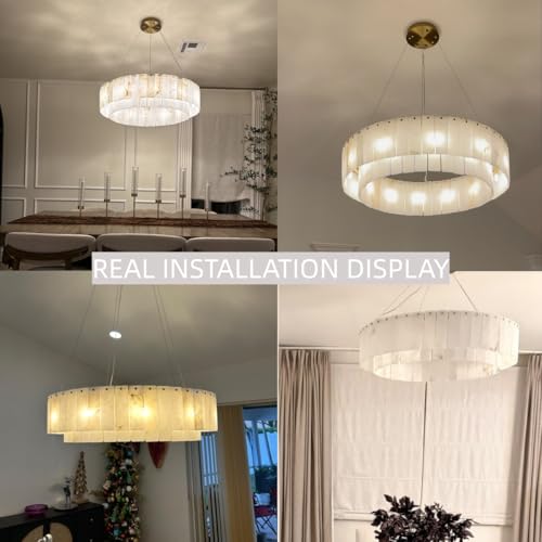 Alabaster Chandelier 31 Inch