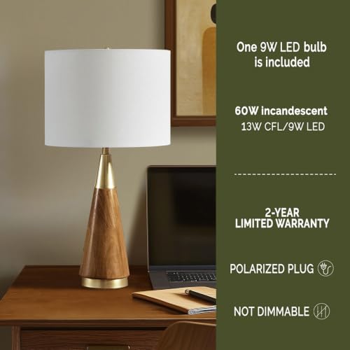 Chrislie Gold White Mid Century Modern Table Lamp