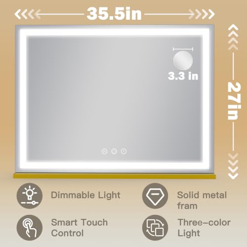 Gold Hollywood Vanity Mirror with Lights