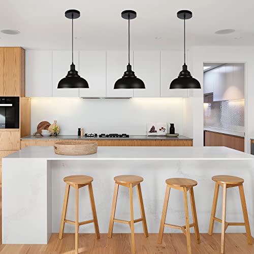 Black Dome Metal Pendant Lights (3 Count)