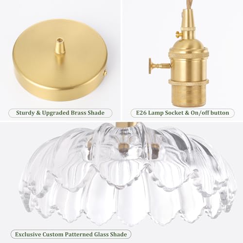Pendant Light with Clear Scindapsus Glass Lmapshade