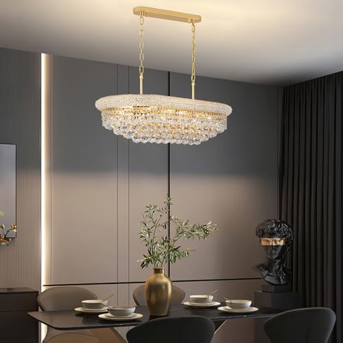 Gold Crystal Chandeliers for Dining Room