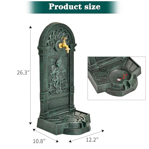 Freestanding Cast Iron Outdoor Water Column with Faucet