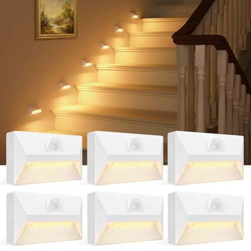 Motion Sensor Rechargeable Stair Lights (6 Count)