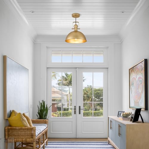 12 Inch Gold Modern Pendant Lights for Kitchen Island 1 Pack