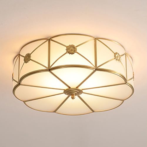 14 Inch Brass Flush Mount Ceiling Light