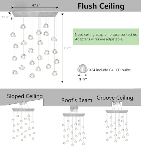 Dining Room Chandelier Dimmable Light Fixtures Silver 24 Lights