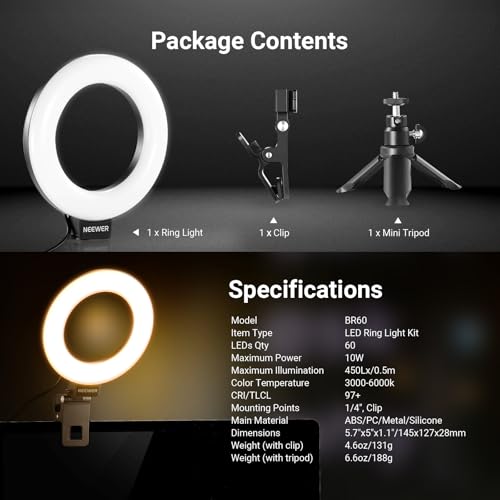 Basic 5" Ring Light for Video Conference Lighting