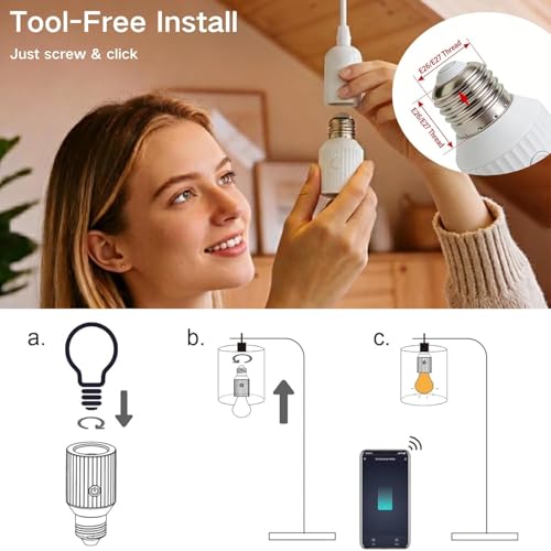 Smart Wi Fi Light Bulb Socket Adapter
