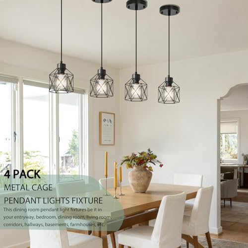 4 Pack Hanging Pendant Light Fixtures