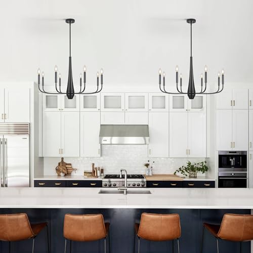 8 Light Large Black Chandeliers for Dining Room Light Fixture Hanging
