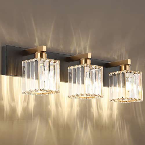 Crystal Vanity Light Bathroom Lighting Fixtures 3 Light Modern Vanity Lighting Fixtures