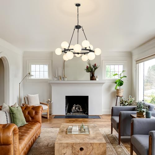 Sputnik Chandeliers Modern Wagon Wheel Light Fixture for Dining Room 32''