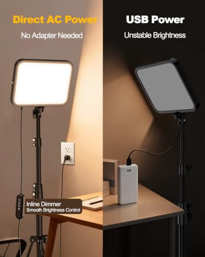 2 Pack LED Video Light Kit with Tripod Stand & Phone Holder (2 Count)