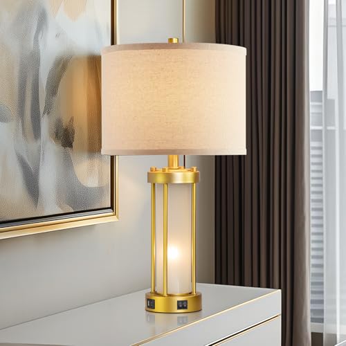 Modern Table Lamps for Living Room Set of 2 with 2 USB Ports (2 Count)