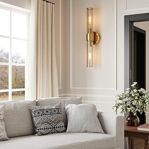 Champagne Gold Battery Operated Wall Sconces Set of 2