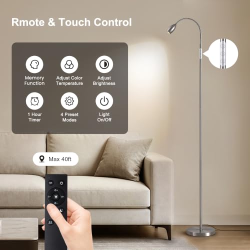 72" Reading Floor Lamp (Nickel)