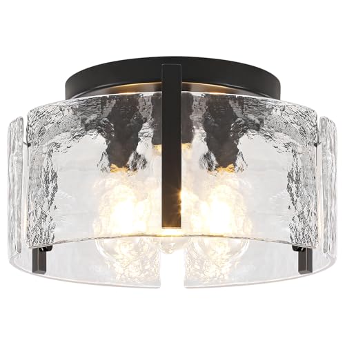 Modern Black Semi Flush Mount Ceiling Light 3 Lights Ceiling Lamp (3 Count)