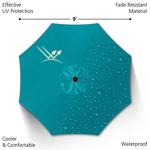 9ft Patio Umbrella with Solar Lights (24 Count)
