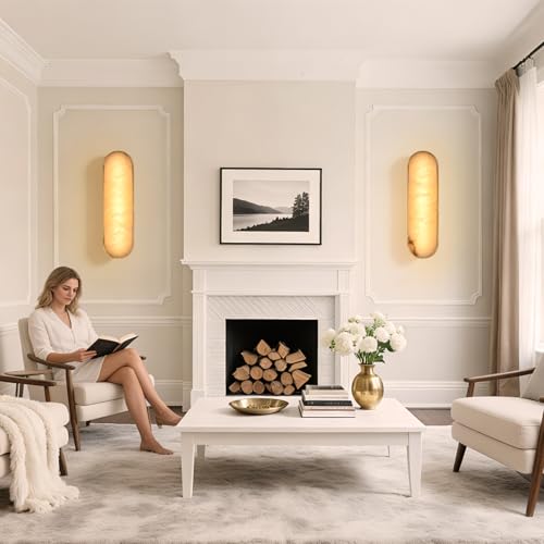 19.2in Alabaster Wall Sconce