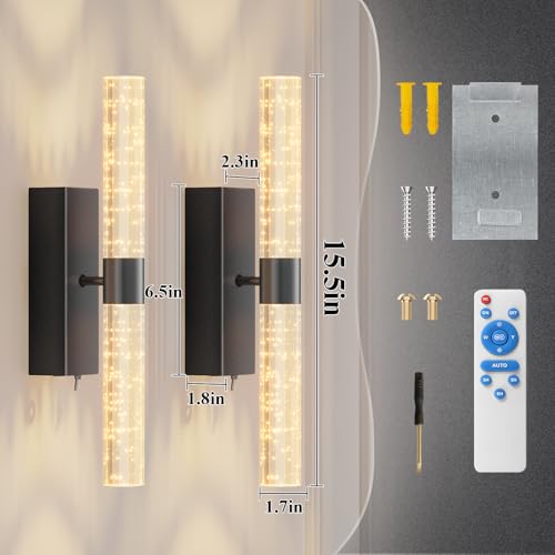 Battery Operated Wall Sconces Set of 2 (2 Count)