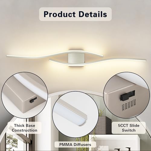 Brushed Nickel Vanity Light for Bathroom Lights Fixtures Modern