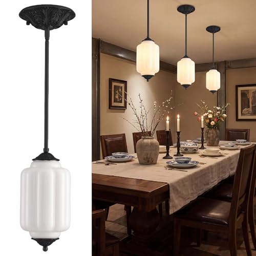 5.5 in Milk Glass Kitchen Pendant Light
