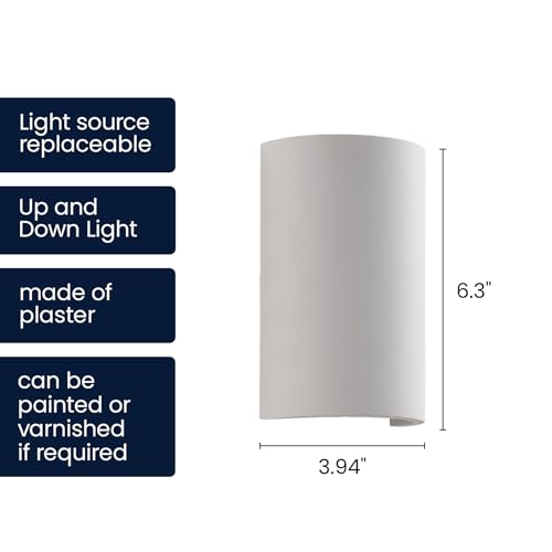 White Plaster Wall Sconce Light