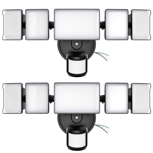 2 Pack 18000LM Motion Sensor Outdoor Lights (Black)