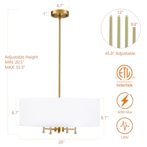 20" Gold Drum Chandelier