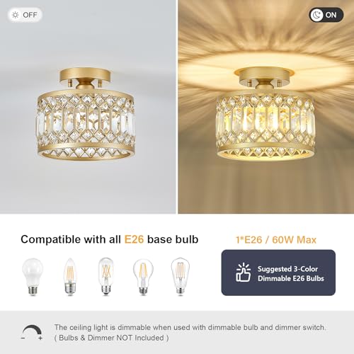 Crystal Gold Ceiling Light